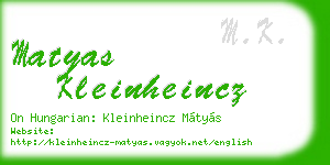 matyas kleinheincz business card