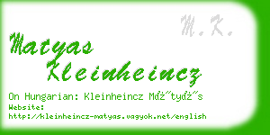 matyas kleinheincz business card